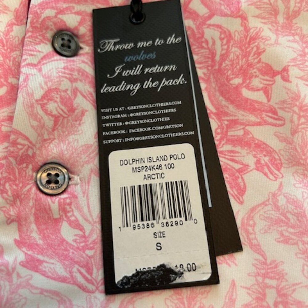 Greyson Pink and White Polo Shirt - Picture 2 of 5
